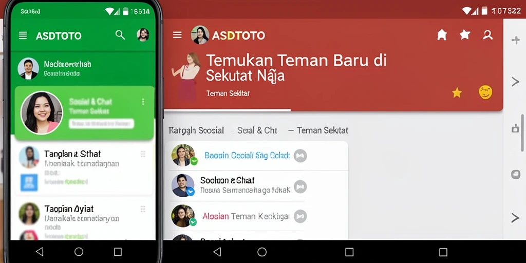 Tampilan utama aplikasi ASDTOTO menampilkan fungsi pencarian teman.