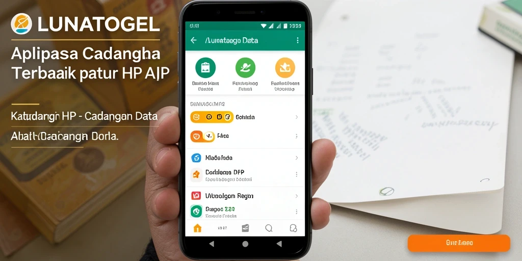 Antarmuka LUNATOGEL menampilkan fitur cadangan data yang memudahkan pengguna.