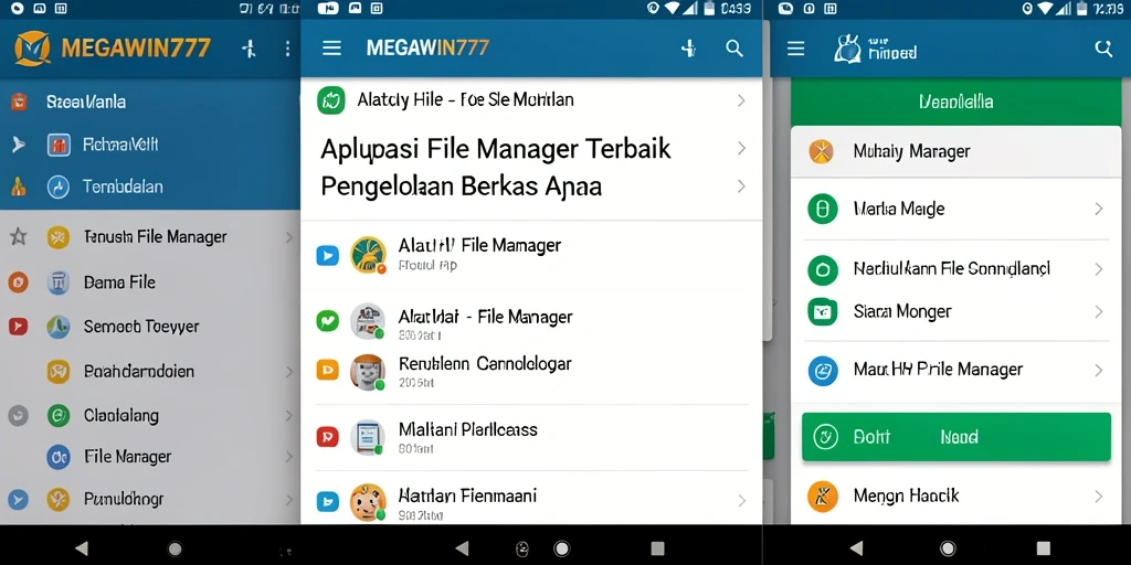 Tampilan antarmuka MEGAWIN777 yang sederhana dan mudah digunakan untuk pengelolaan file.