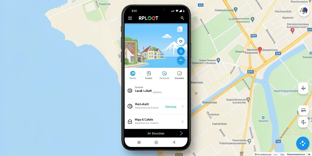 Antarmuka pengguna aplikasi RPLOOT yang intuitif untuk Lacak Lokasi.