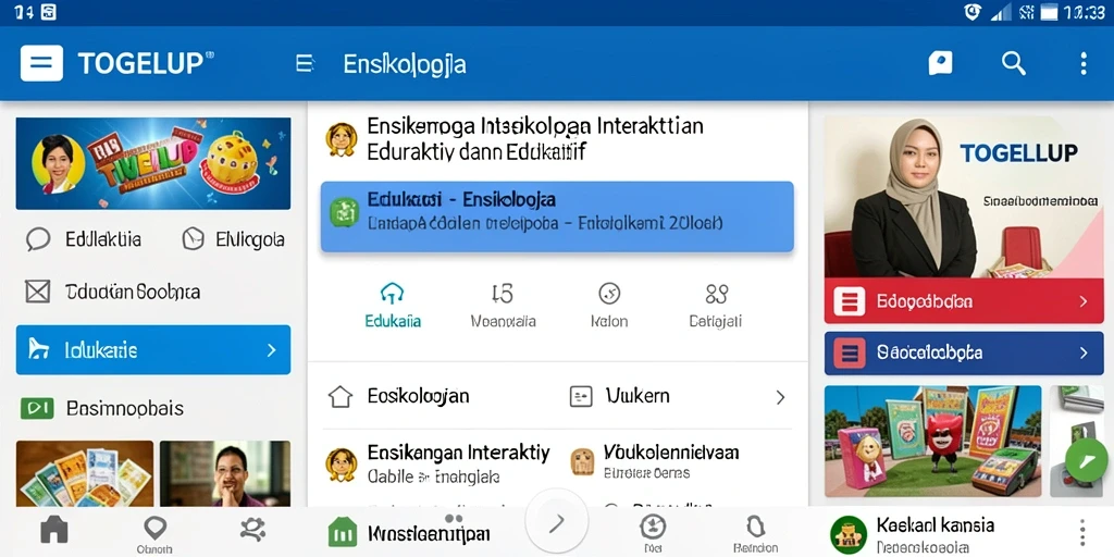 Tampilan antarmuka aplikasi Ensiklopedia TOGELUP yang menarik.